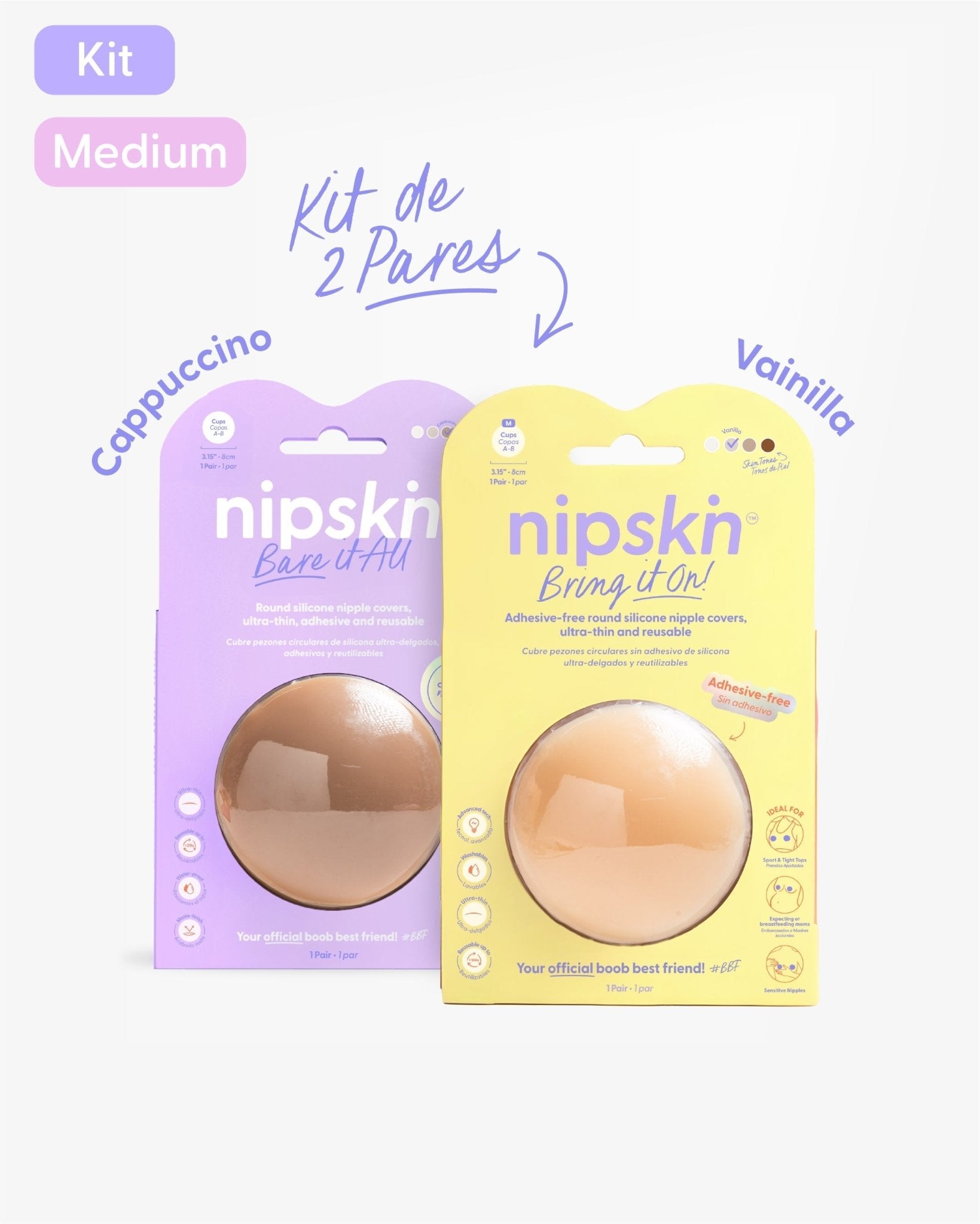 Kit Pezoneras Sin Adhesivo + Pezoneras Con Adhesivo | Nipskin® - Nipskin ES