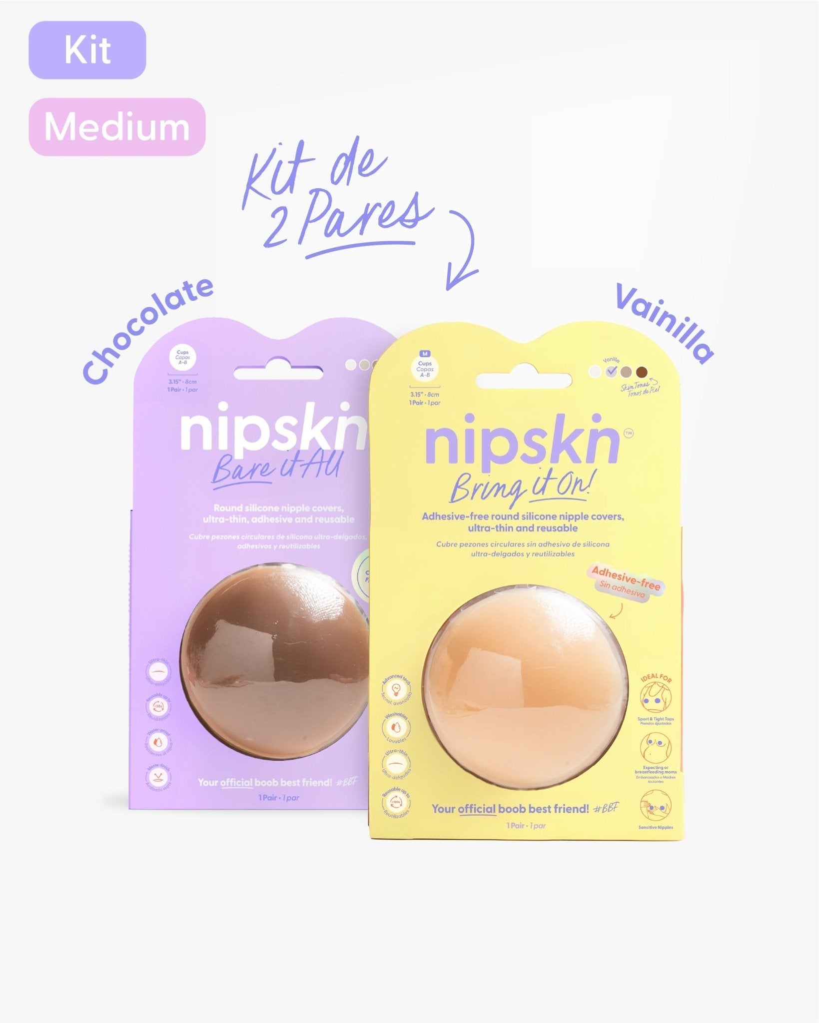 Kit Pezoneras Sin Adhesivo + Pezoneras Con Adhesivo | Nipskin® - Nipskin ES