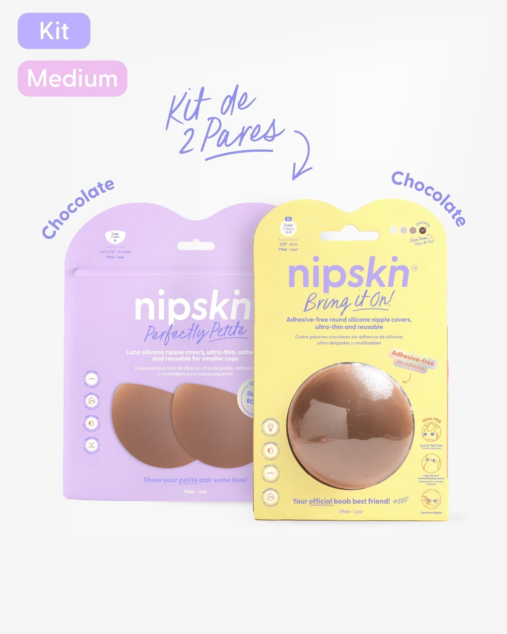 Kit Pezoneras Sin Adhesivo + Pezoneras Senos Pequeños | Nipskin® - Nipskin ES
