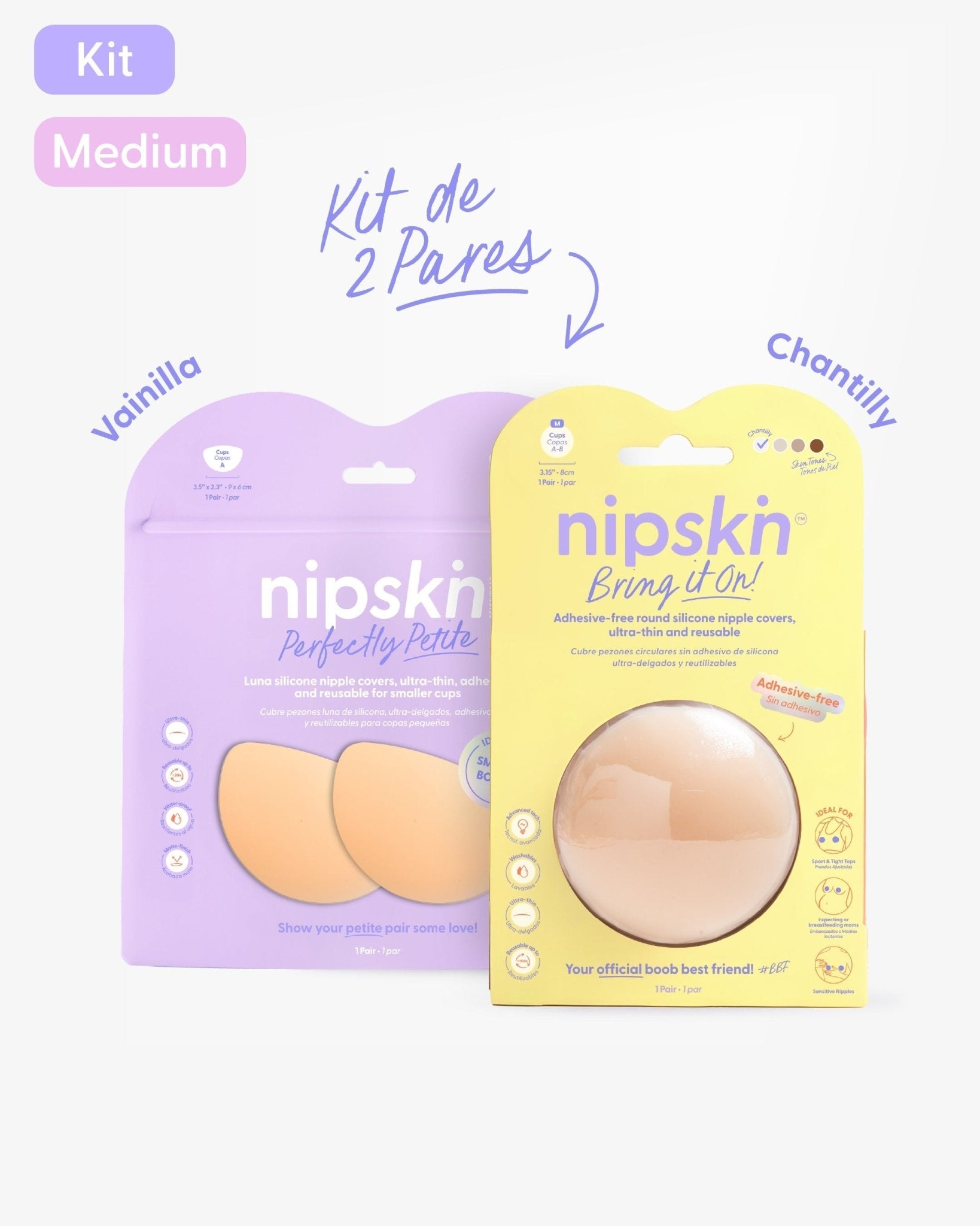 Kit Pezoneras Sin Adhesivo + Pezoneras Senos Pequeños | Nipskin® - Nipskin ES