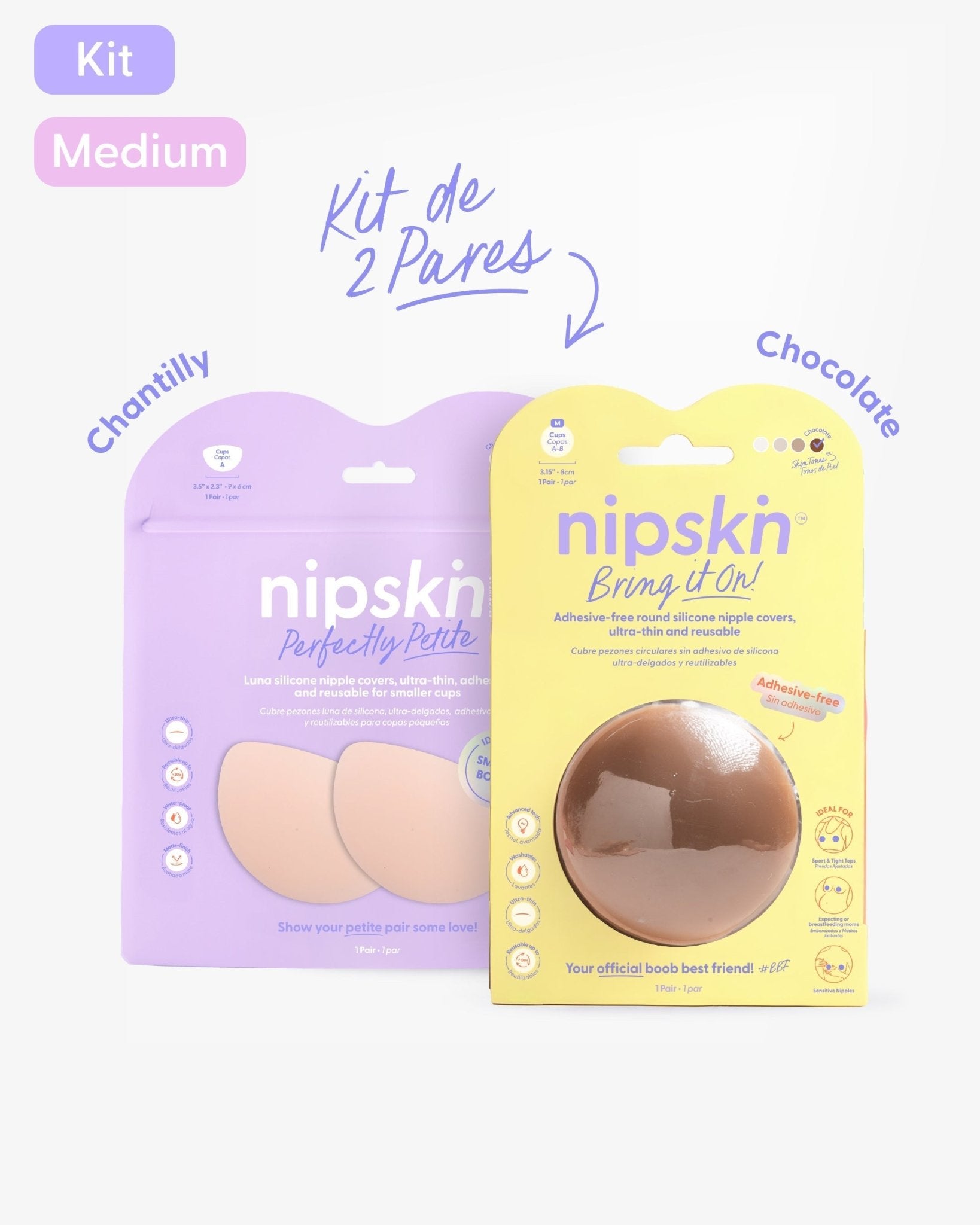 Kit Pezoneras Sin Adhesivo + Pezoneras Senos Pequeños | Nipskin® - Nipskin ES