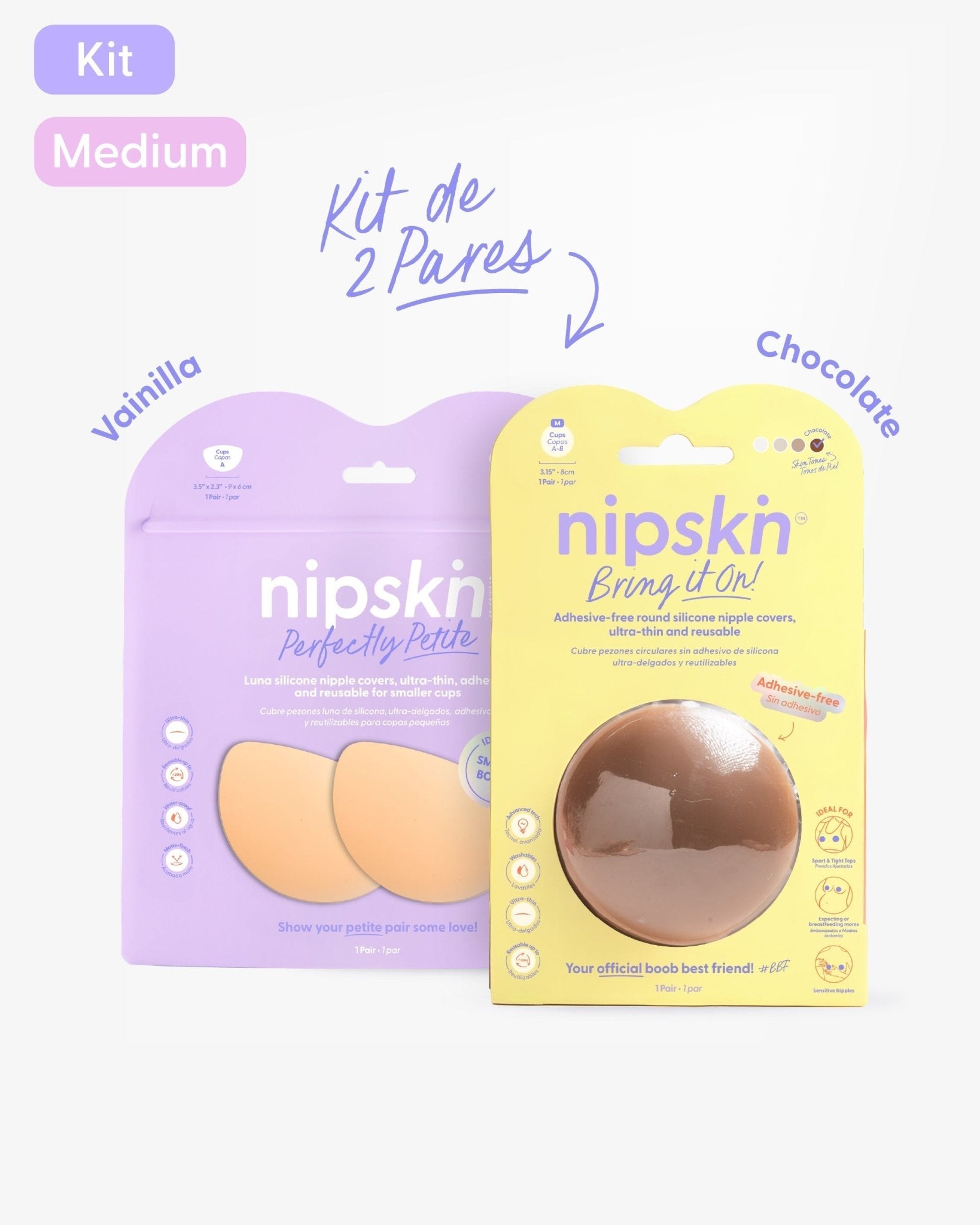 Kit Pezoneras Sin Adhesivo + Pezoneras Senos Pequeños | Nipskin® - Nipskin ES