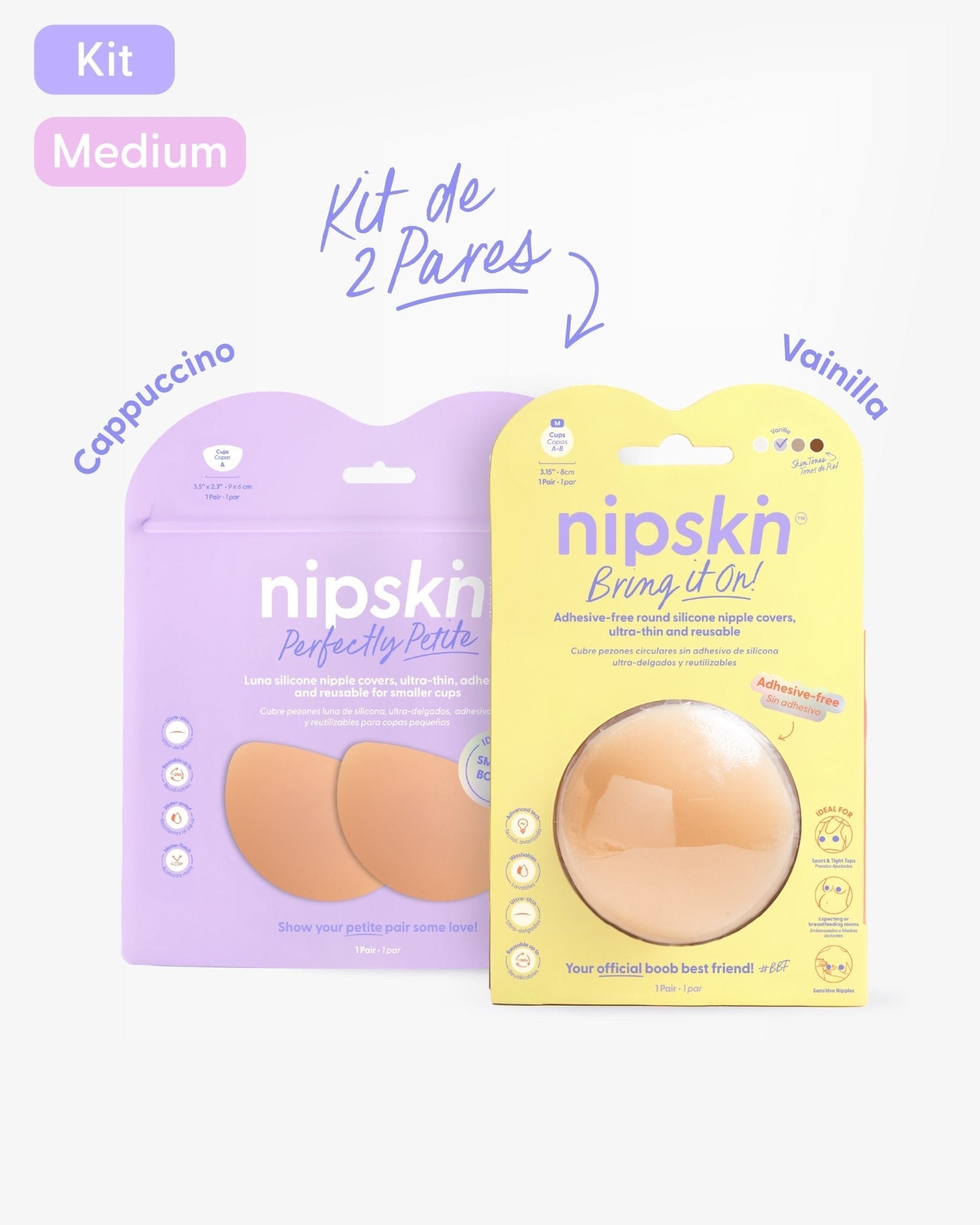 Kit Pezoneras Sin Adhesivo + Pezoneras Senos Pequeños | Nipskin® - Nipskin ES