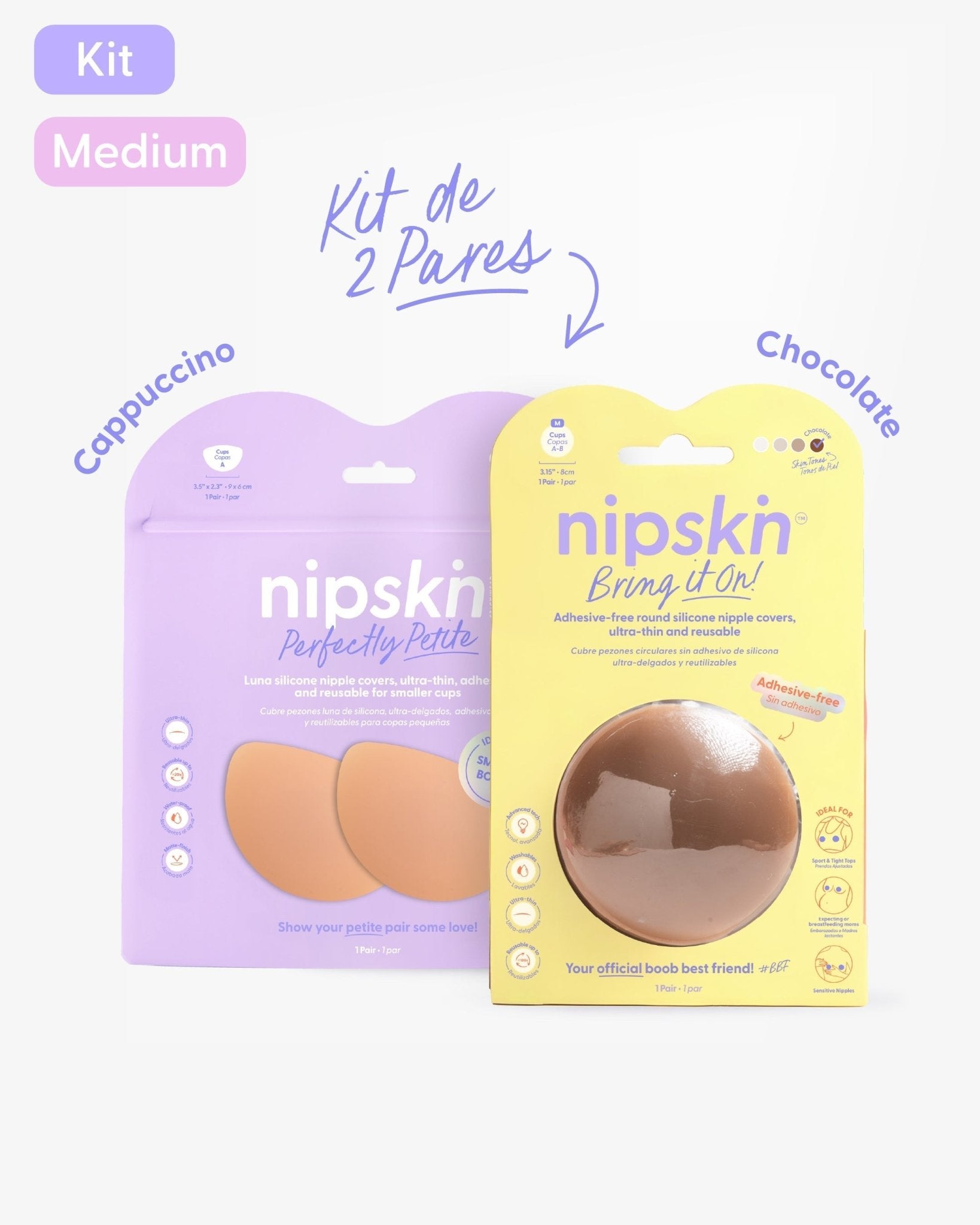 Kit Pezoneras Sin Adhesivo + Pezoneras Senos Pequeños | Nipskin® - Nipskin ES