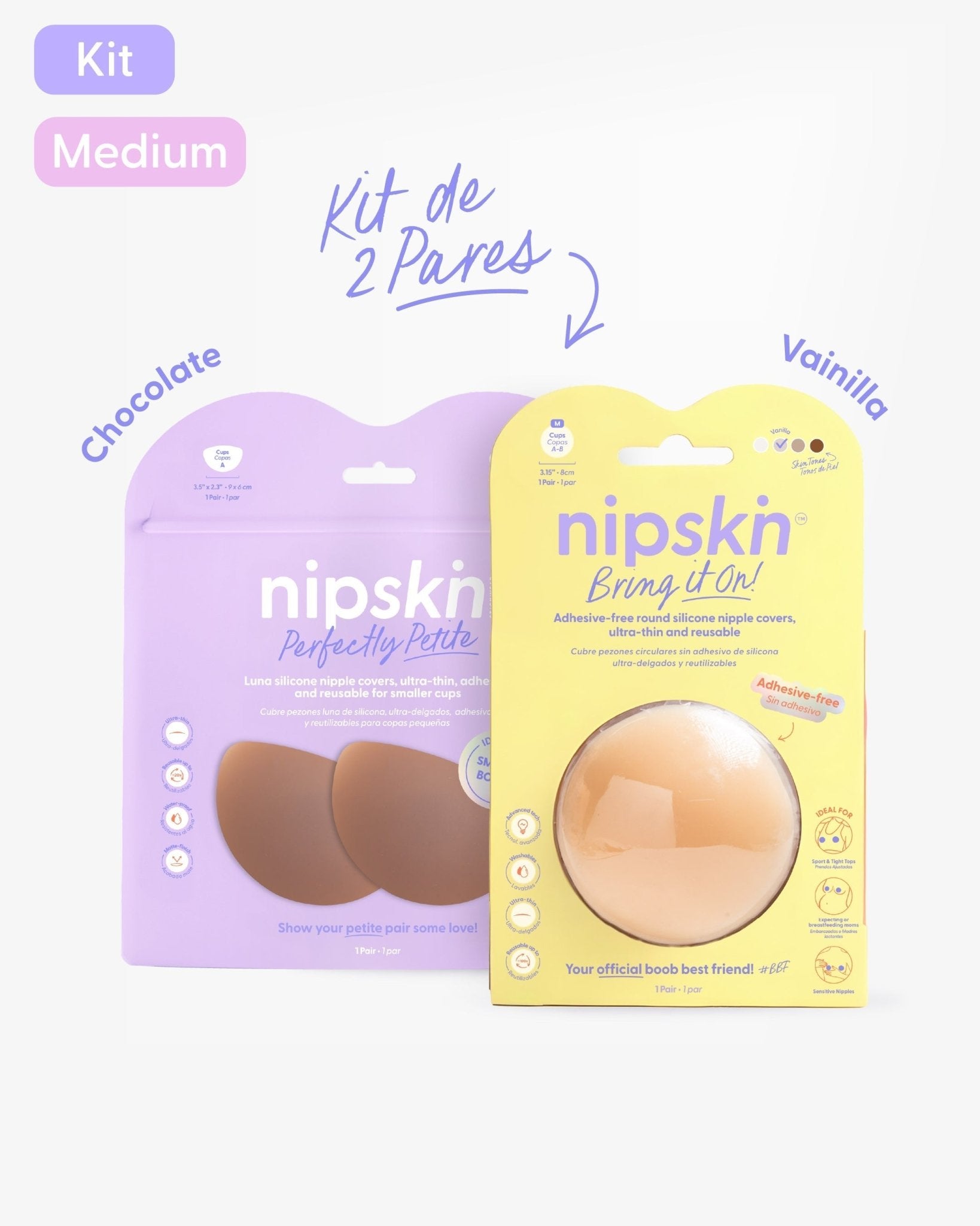 Kit Pezoneras Sin Adhesivo + Pezoneras Senos Pequeños | Nipskin® - Nipskin ES