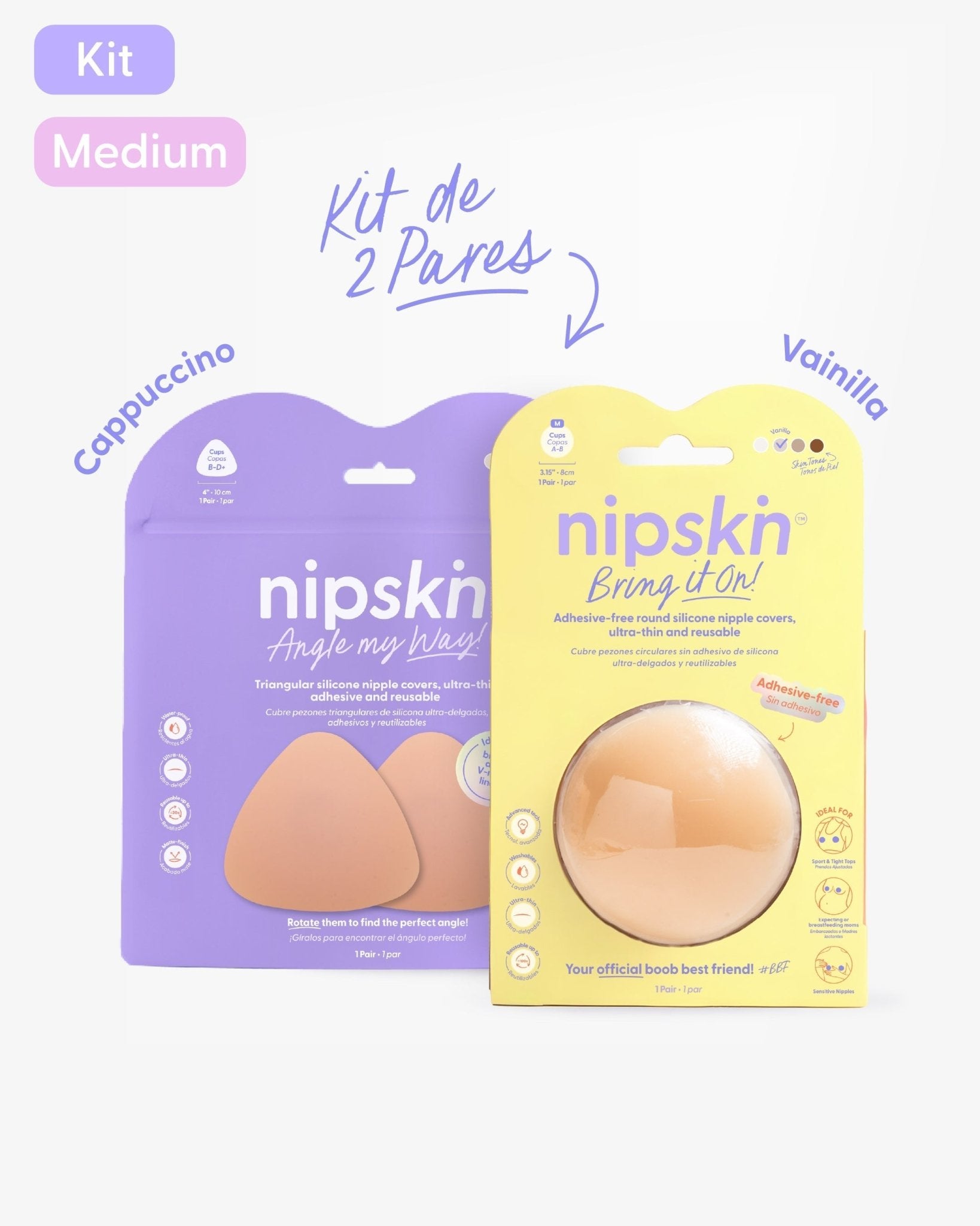 Kit Pezoneras Sin Adhesivo + Triangulares | Nipskin® - Nipskin ES