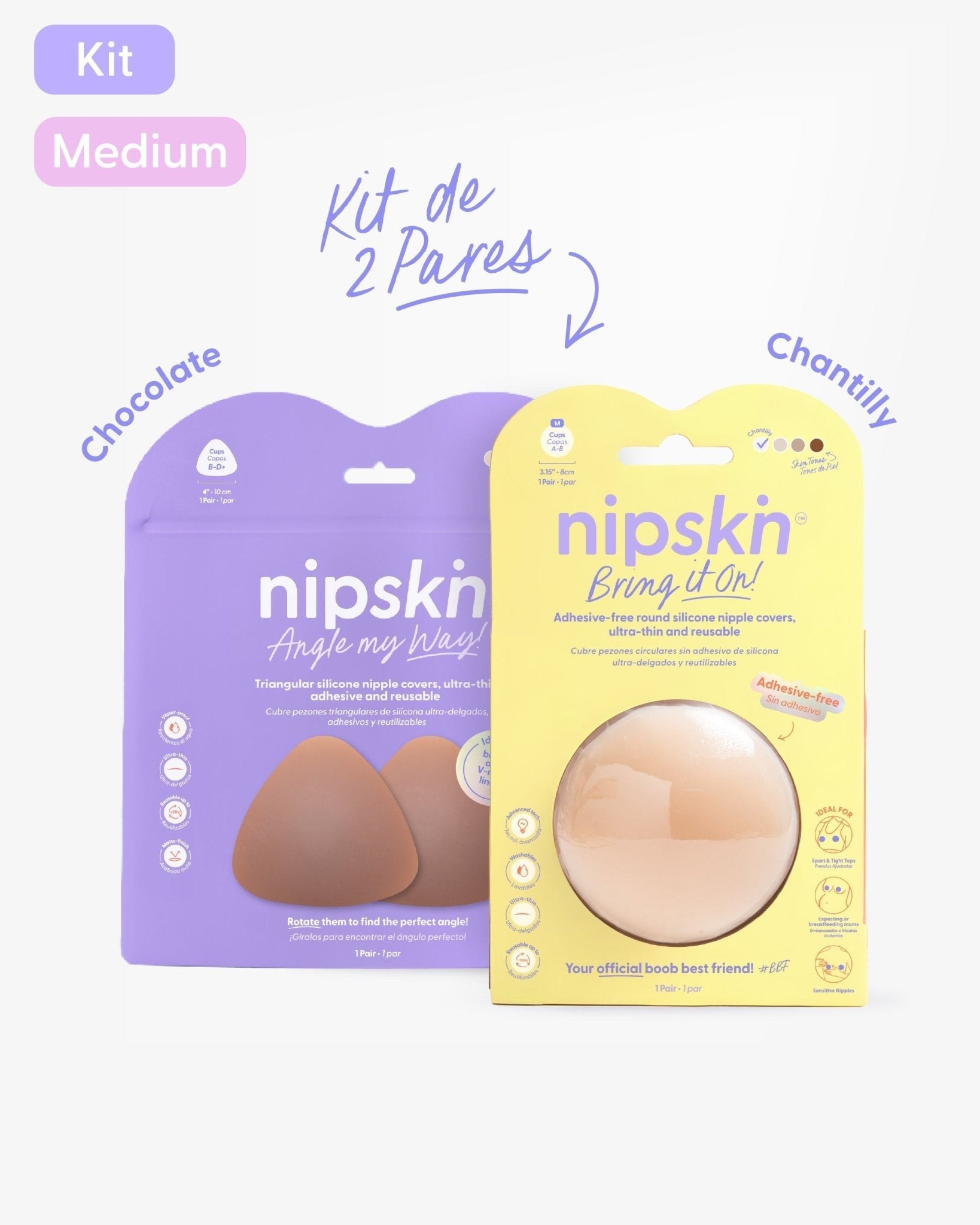 Kit Pezoneras Sin Adhesivo + Triangulares | Nipskin® - Nipskin ES