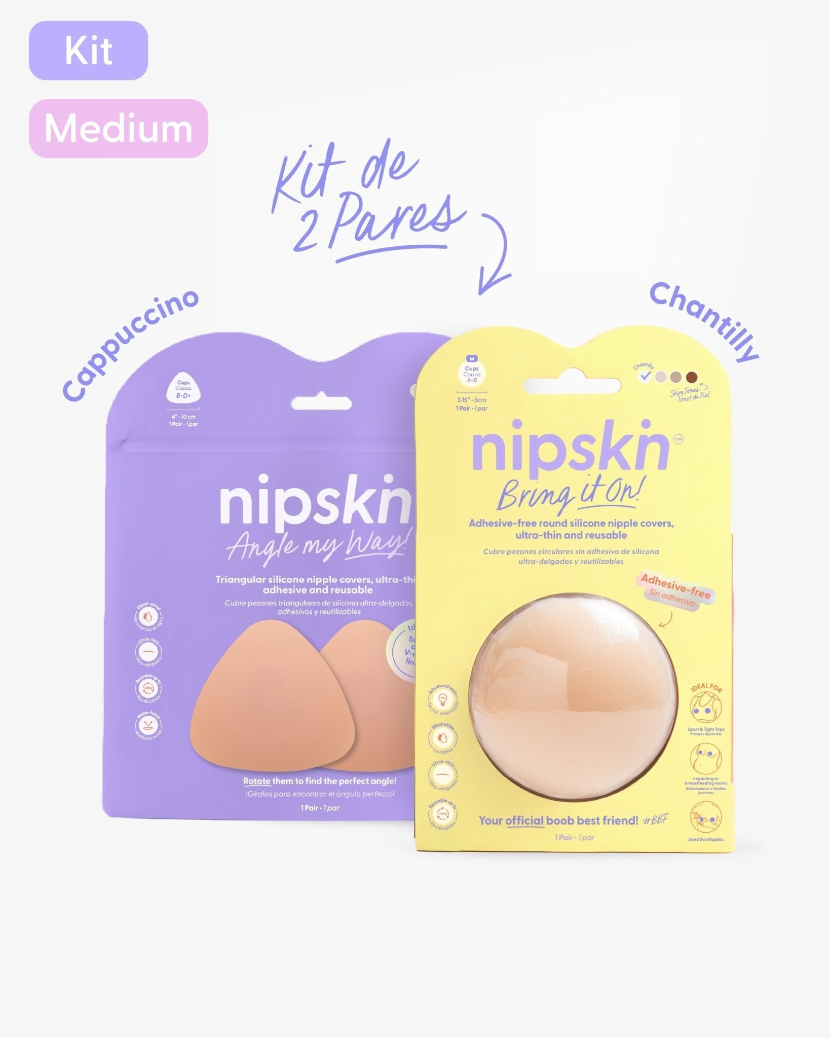 Kit Pezoneras Sin Adhesivo + Triangulares | Nipskin® - Nipskin ES