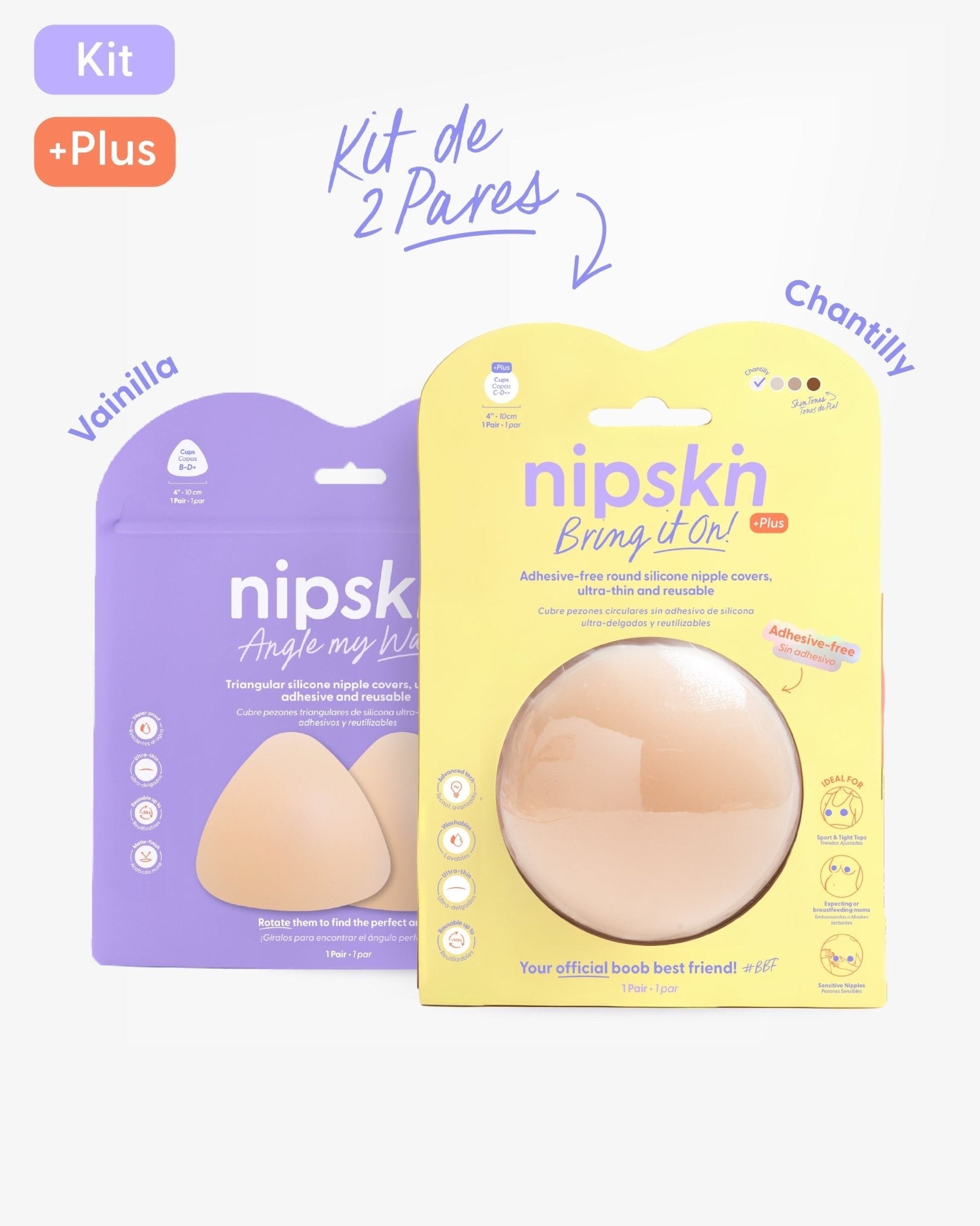 Kit Pezoneras Sin Adhesivo + Triangulares | Nipskin® - Nipskin ES