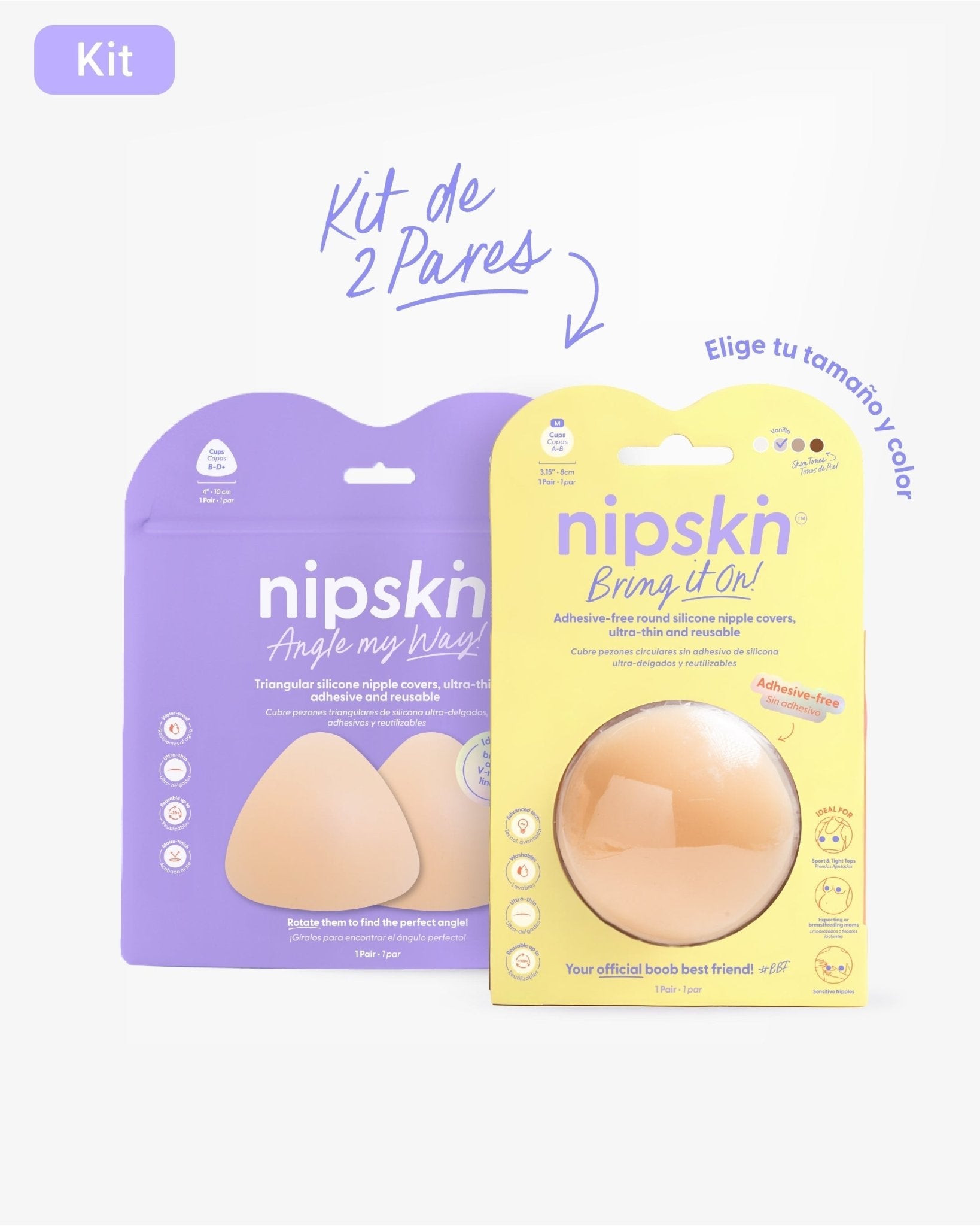 Kit Pezoneras Sin Adhesivo + Triangulares | Nipskin® - Nipskin ES