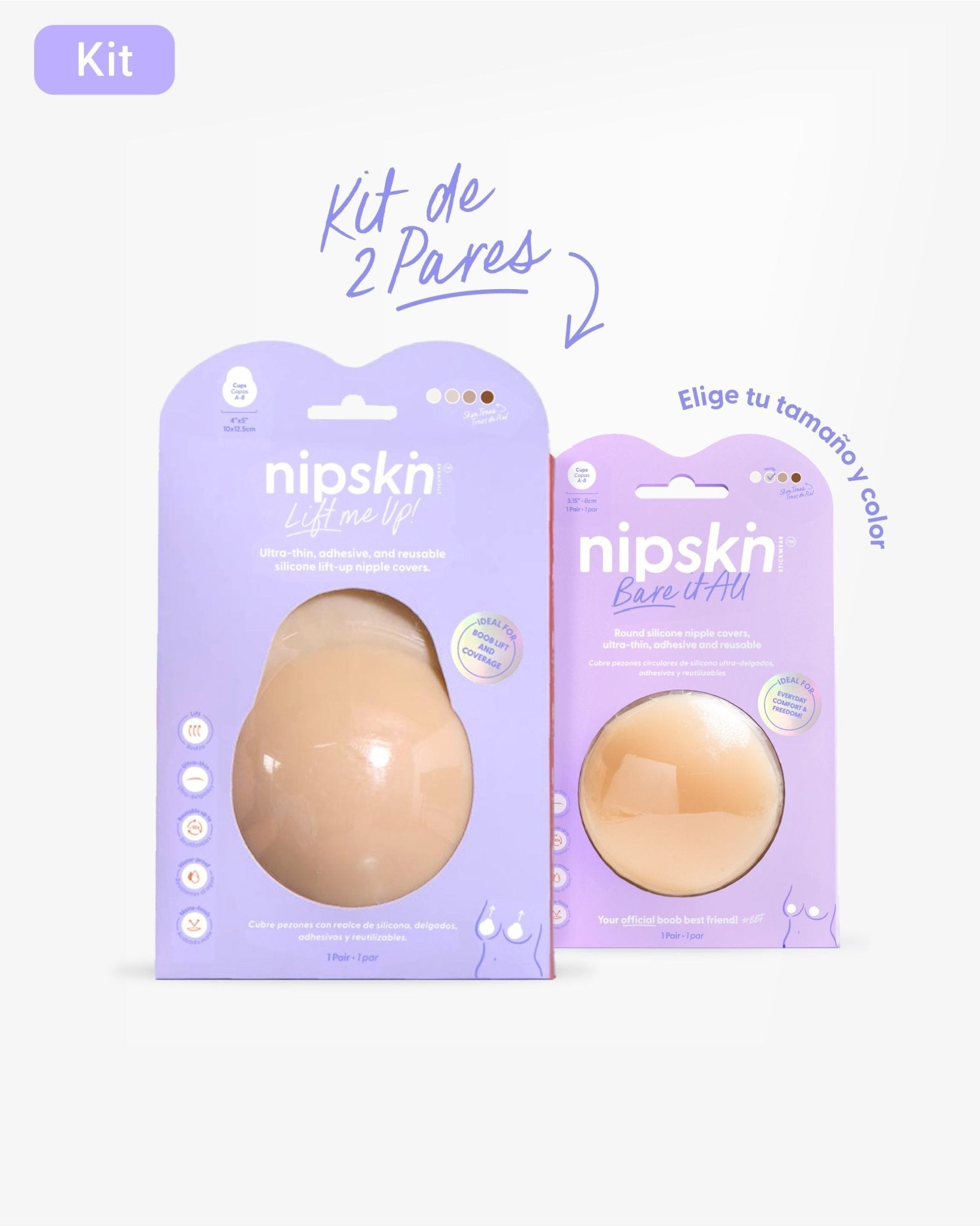Kit x2 Copas Adhesivas de Silicona - Nipskin® - Nipskin ES
