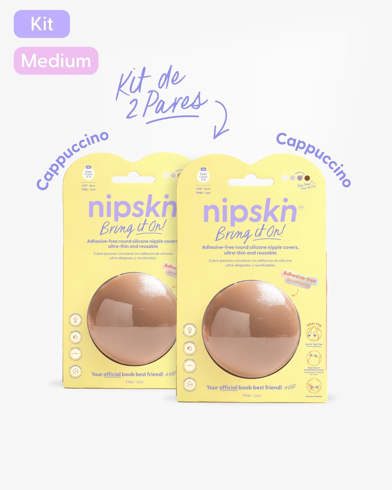 Kit x2 Pezoneras Sin Adhesivo Reutilizables, Bring It On | Nipskin® - Nipskin ES
