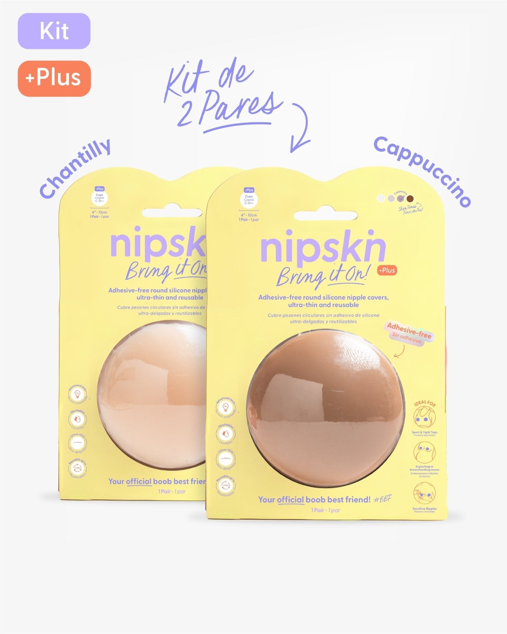 Kit x2 Pezoneras Sin Adhesivo Reutilizables, Bring It On | Nipskin® - Nipskin ES
