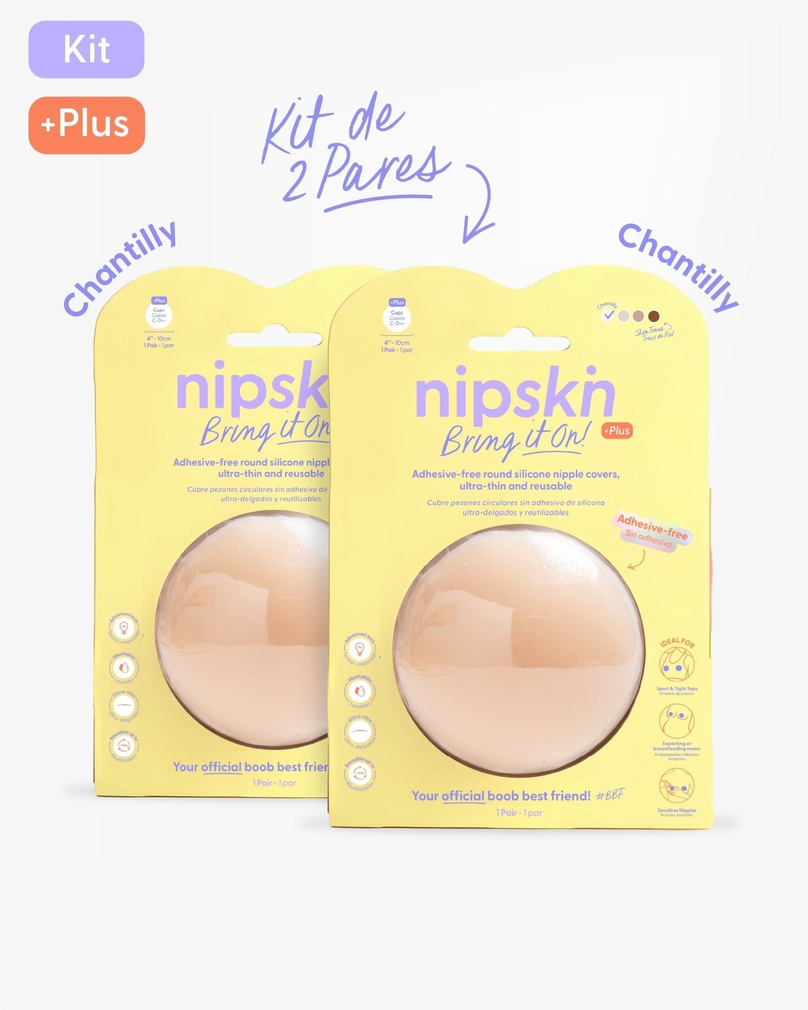 Kit x2 Pezoneras Sin Adhesivo Reutilizables, Bring It On | Nipskin® - Nipskin ES