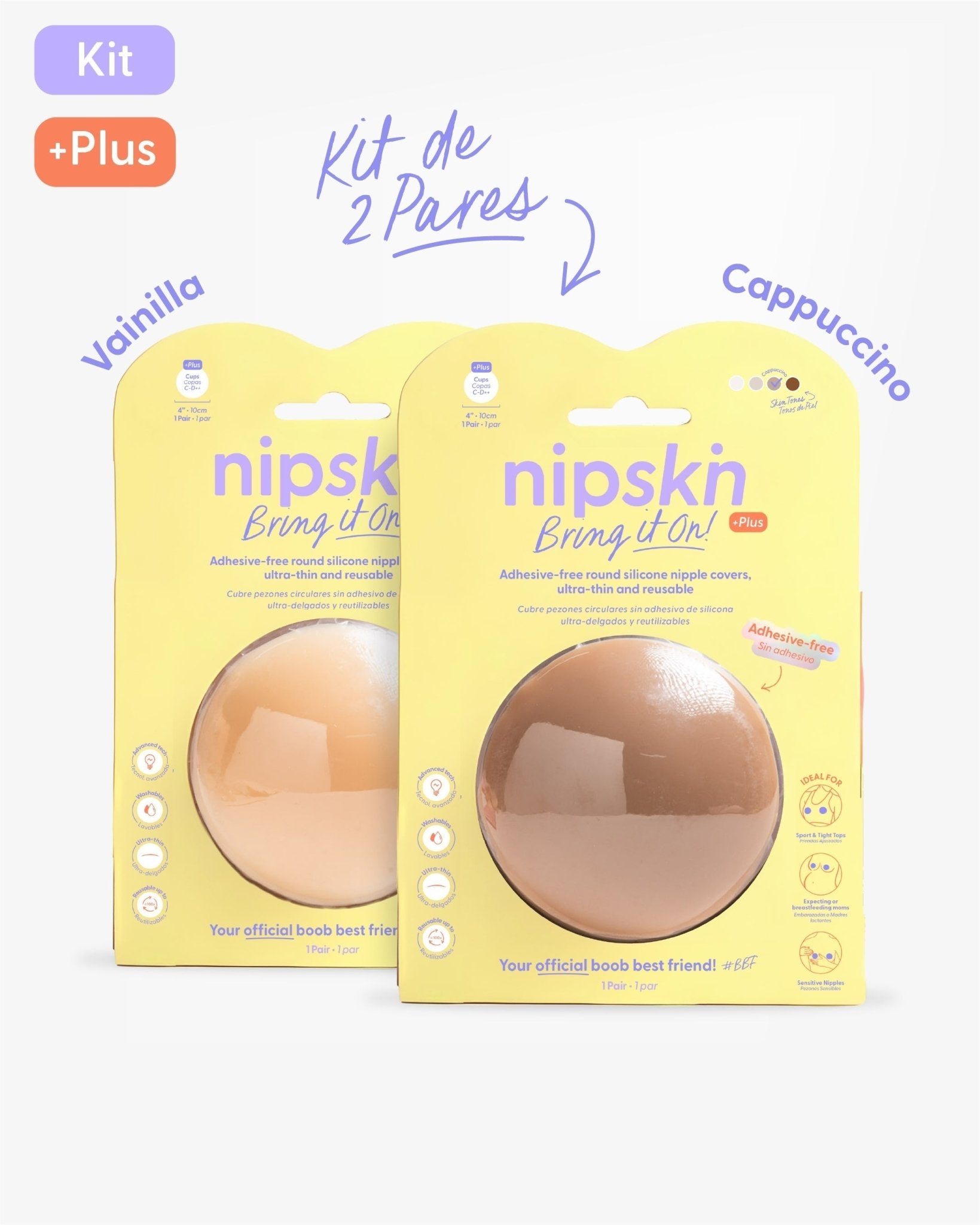 Kit x2 Pezoneras Sin Adhesivo Reutilizables, Bring It On | Nipskin® - Nipskin ES