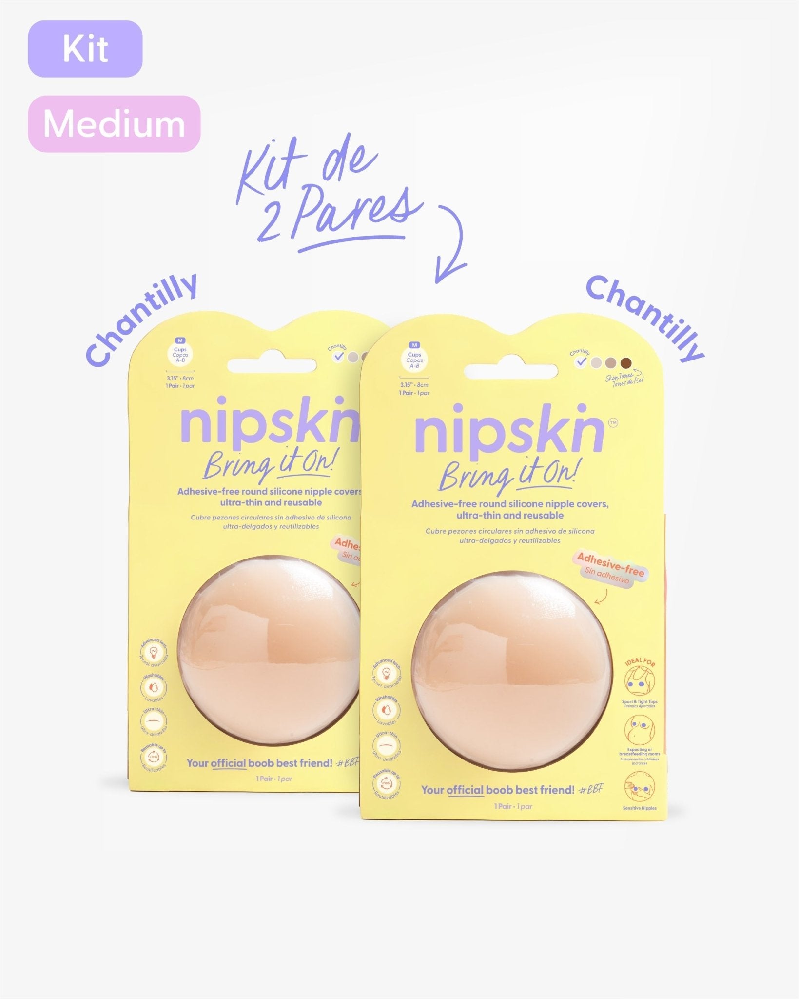 Kit x2 Pezoneras Sin Adhesivo Reutilizables, Bring It On | Nipskin® - Nipskin ES