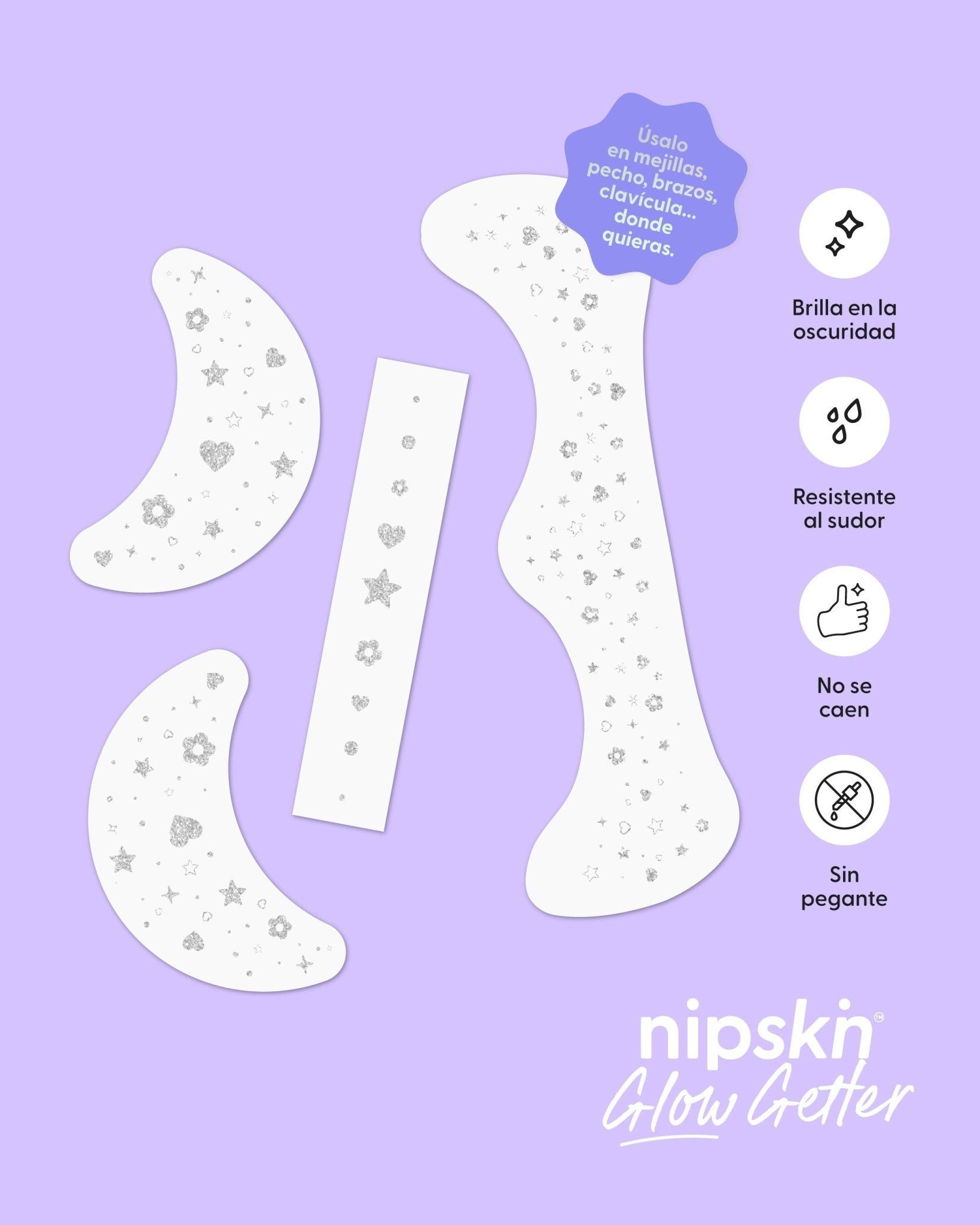 Kit x5 Calcomanías que Brillan en la Oscuridad para Rostro y Cuerpo, Glow Getter – Nipskin® - Nipskin ES