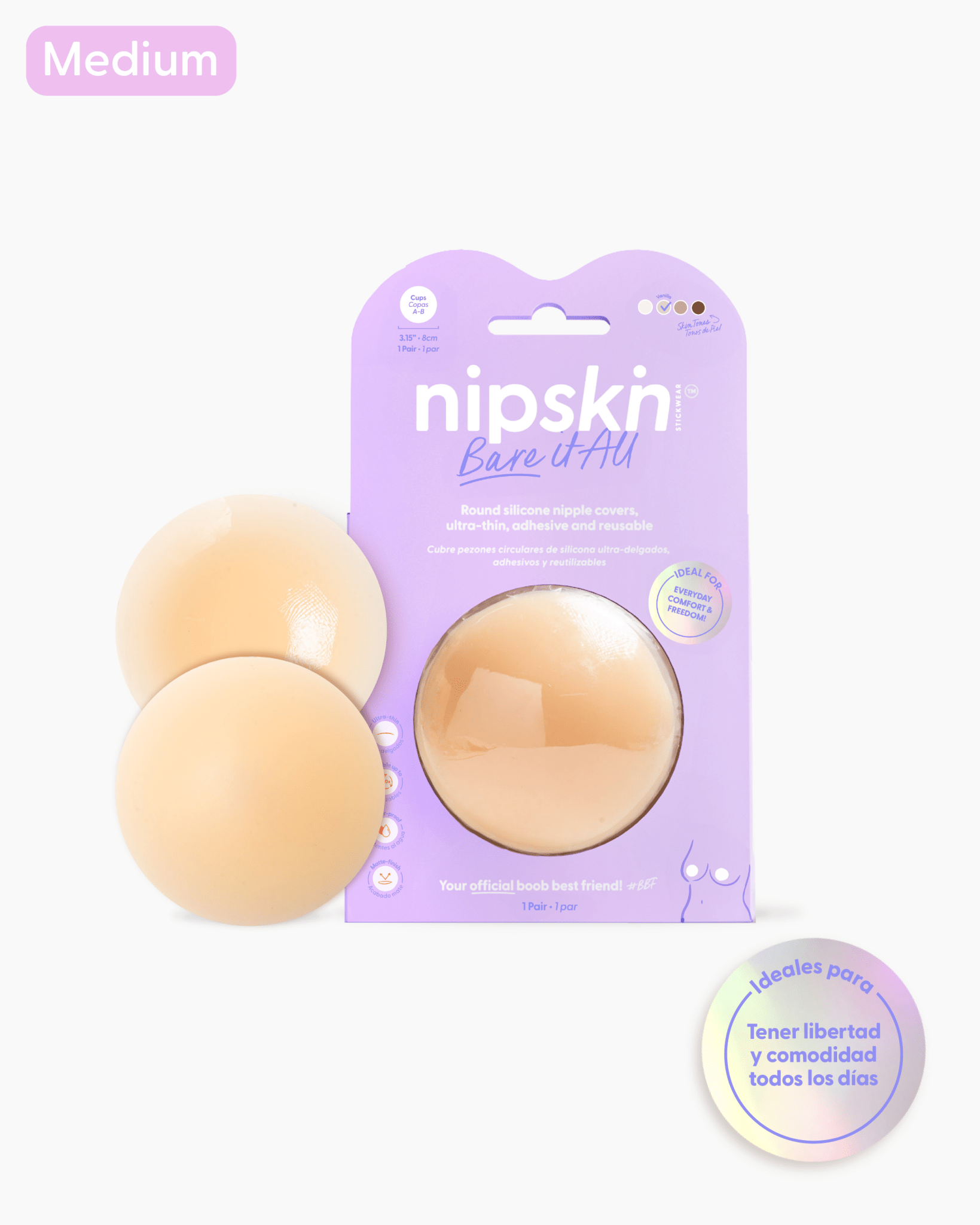 Pezoneras de Silicona Reutilizable, Bare It All - Nipskin® - Nipskin ES