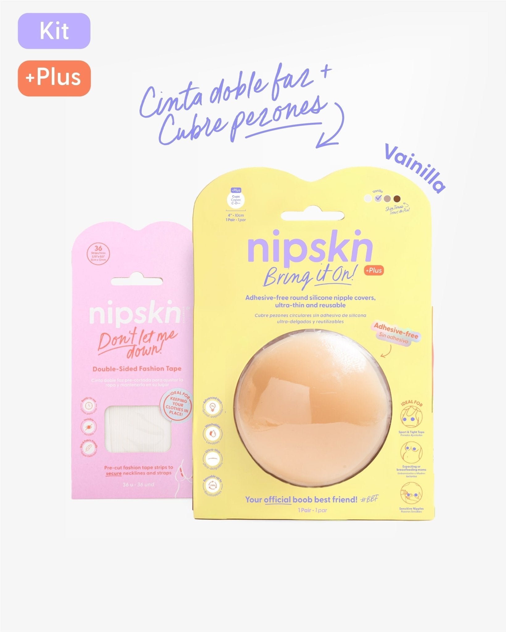 Pezoneras Sin Adhesivo más Cinta Doble Faz, Bring It On | Nipskin® - Nipskin ES