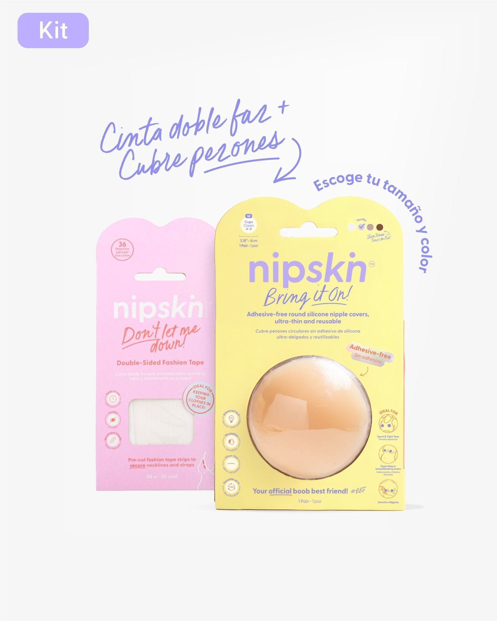 Pezoneras Sin Adhesivo más Cinta Doble Faz, Bring It On | Nipskin® - Nipskin ES