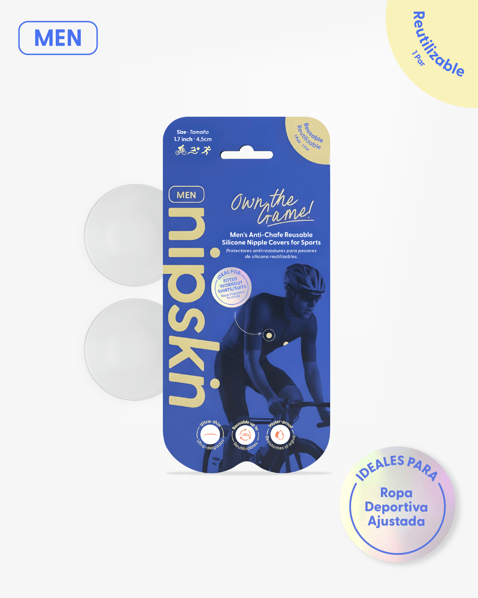 Protector de Pezón Anti - Roce Reutilizable (Silicona Pro), Own the Game - Nipskin® - Nipskin ES
