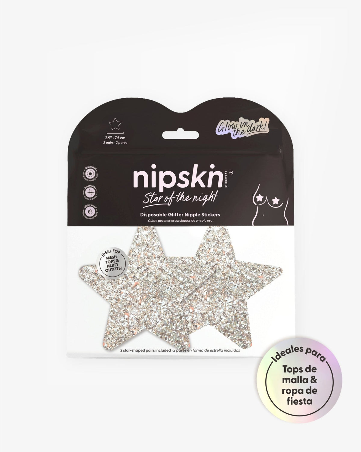 Star Of The Night Glow - Stickers para cubrir los pezones de un solo uso - Nipskin
